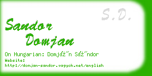 sandor domjan business card